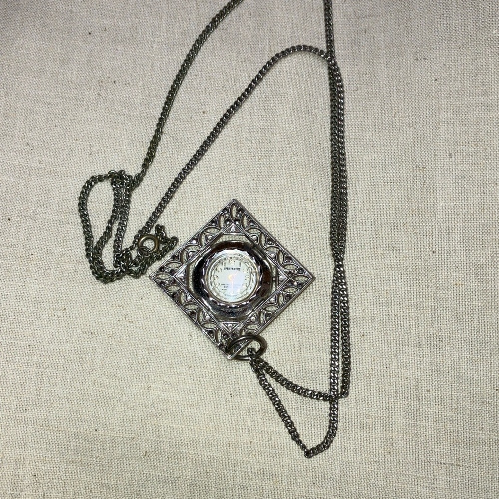 vintage pendant watch with marcasite